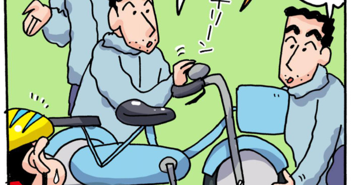 お手本を見せるひろし