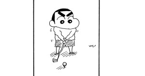 ゴルフで勝負だゾ
