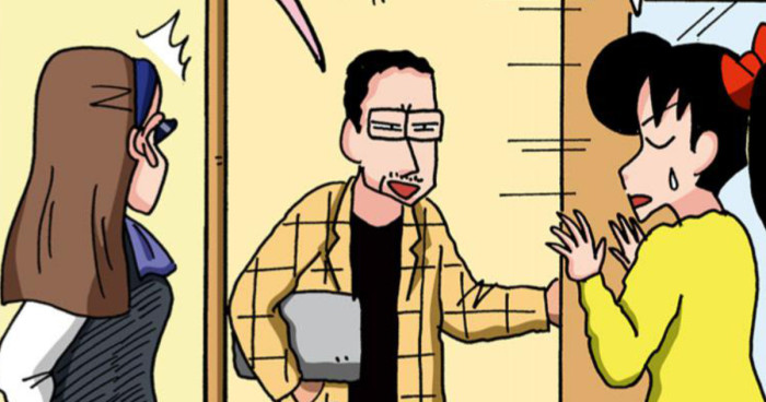 扉を開ける園長先生