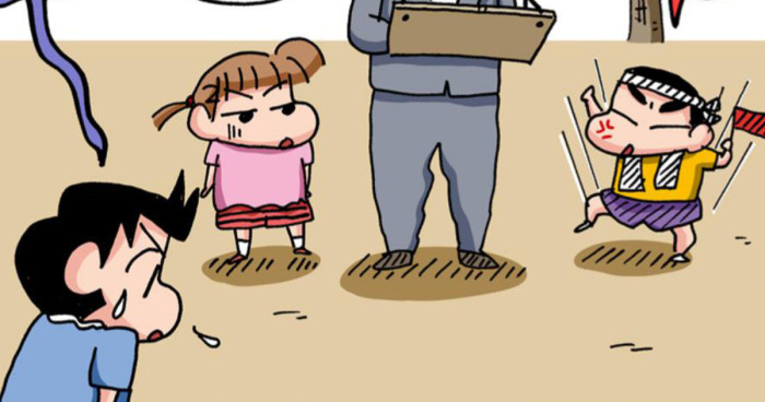 抗議するしんちゃん