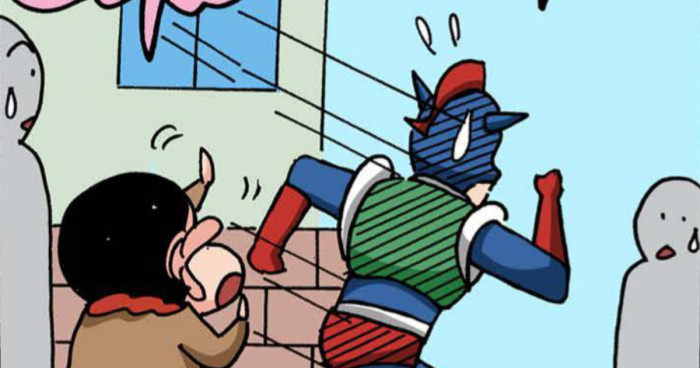 さようならの挨拶をするしんちゃん