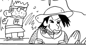 とーちゃんと大物狙いだゾ