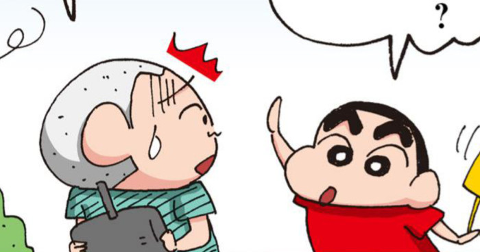 マサオくんを呼び止めるしんちゃん
